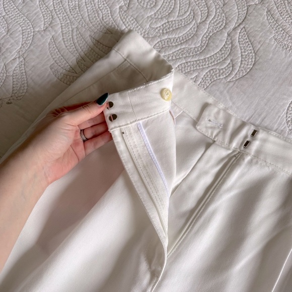 Massimo Dutti - Pleated Lightweight Loose Fit Lyocell Wide Leg Pants - White - Picture 6 of 15